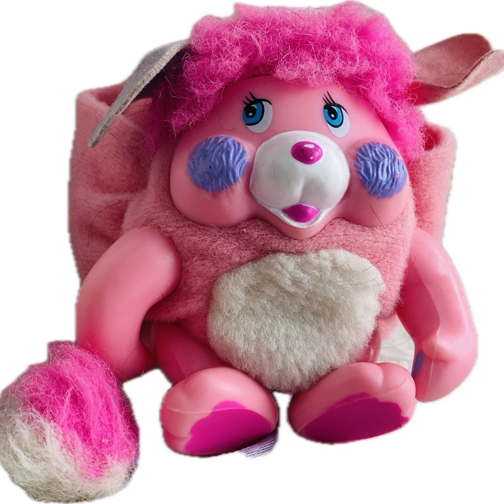 Vintage 1986 Mattel Mini Pocket Popple, Party popple pink